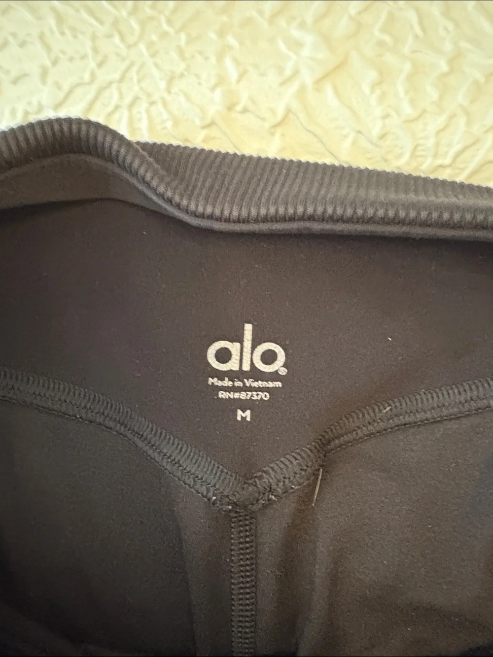 ALO Yoga Black Ribbed-Waist Bike Shorts